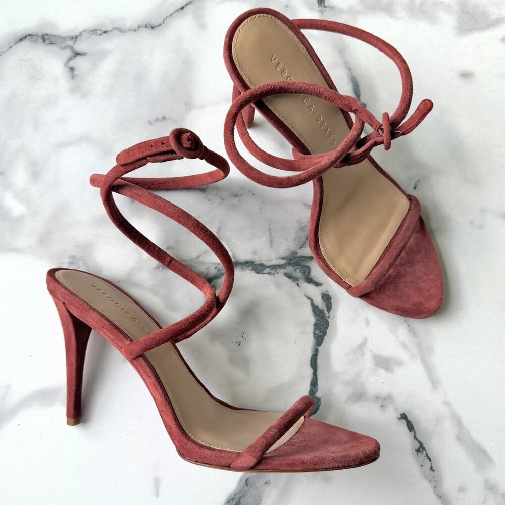 NEW Veronica Beard Marceline Suede Ankle Strap Heels Size 7.5